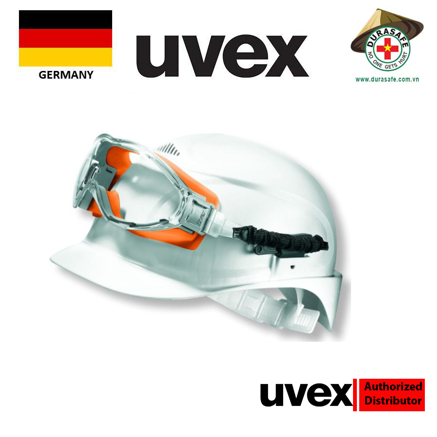 Kính gắn nón bảo hộ tầm nhìn rộng uvex 9302514 ultrasonic wide vision safety goggle with helmet adapter