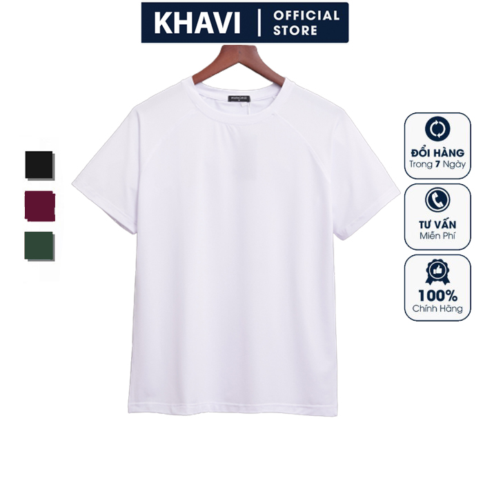 [FREESHIP MAX] Áo thun nam cổ tròn thời trang cao cấp Khavi NT03 - Xanh Rêu