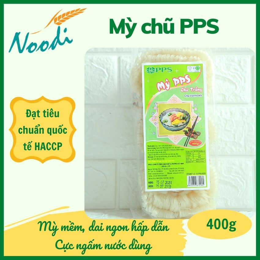 Mì chũ PPS được làm hoàn toàn từ gạo và nước. Mỳ gạo chũ sợi mềm, dai ngon như sợi phở. Không bở, không nát. Mỳ chũ có vị ngọt tự nhiên, rất ngâm nước dùng  mì chũ,mỳ chũ,mì chũ - Mì chũ trắng