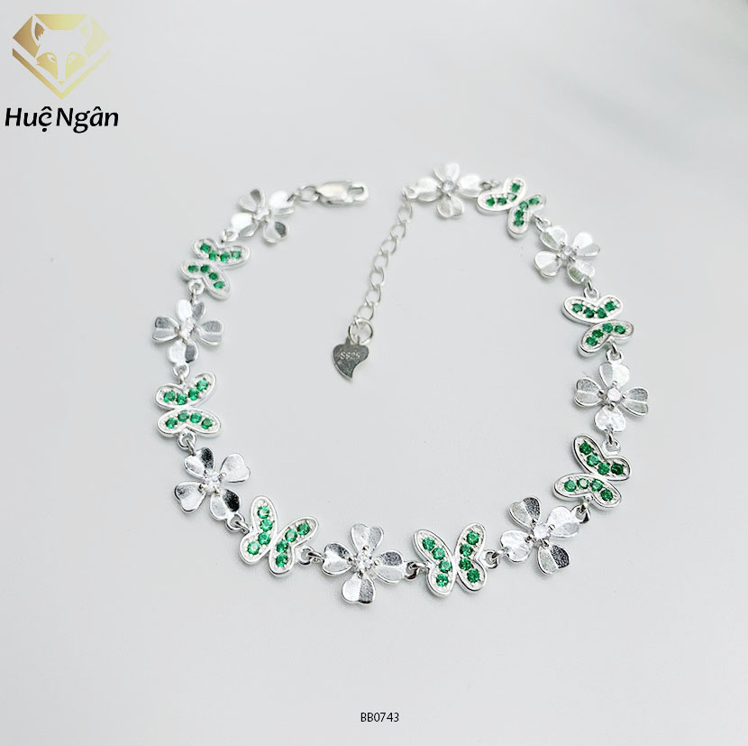 Lắc tay nữ trang sức bạc ý s925 bạc xinh - bướm xinh bb0743