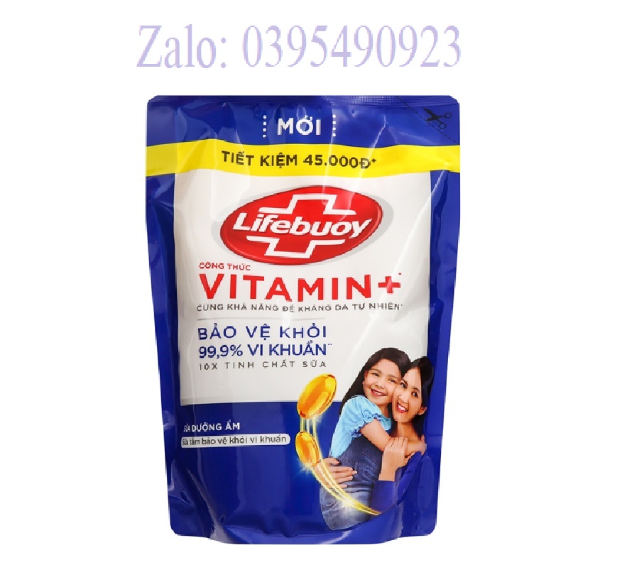 Túi sữa tắm lifebouy chăm sóc da 800g