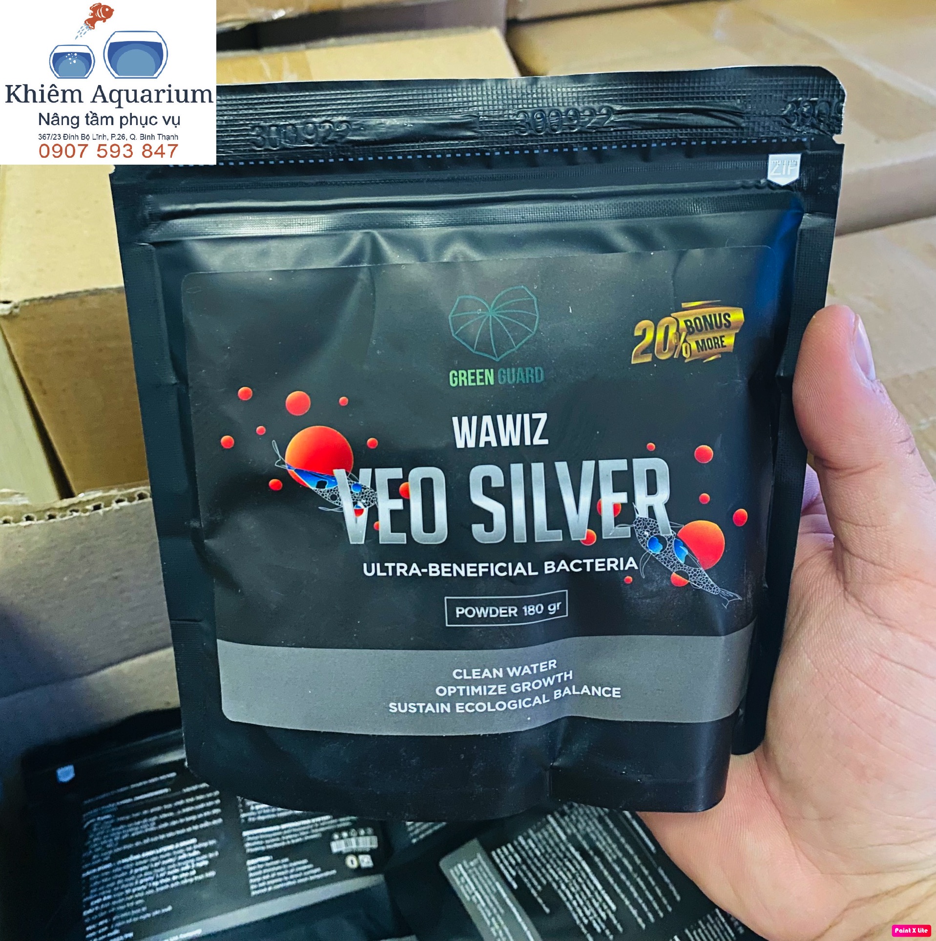 Men vi sinh cao cấp Wawiz-Veo Silver dùng cho hồ cá 180gr