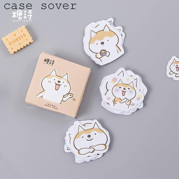 Hộp 45 Sticker Chủ Đề Cún Shiba Cute Trang Trí Planner - Case Sover