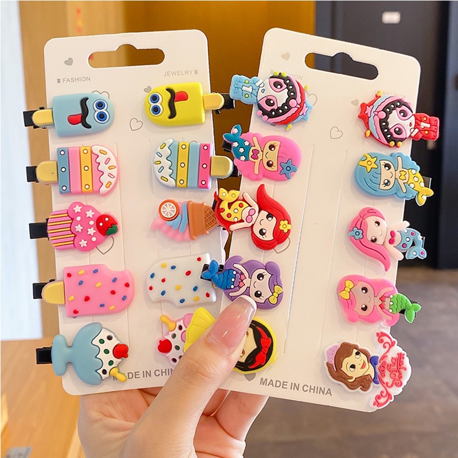 Set kẹp tóc nhiều họa tiết xinh cho bé gái Kẹp tóc bé gái xinh MOMMAX KIDS