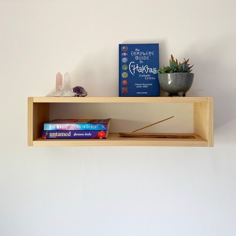 kệ gỗ treo tường hình chữ nhật hộp chứa đồ bằng gỗ tự nhiên kích thước 60X15X10 CM