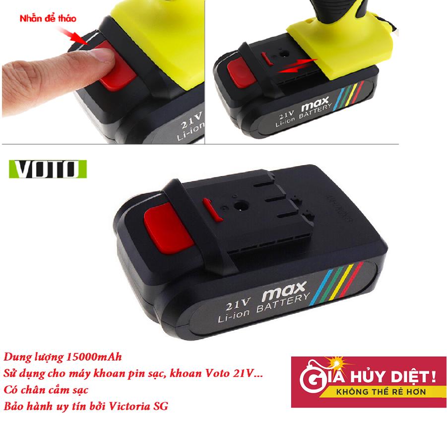 Ban pin khoan cam tay - May khoan va bat vit - Pin máy khoan Voto 21V. Sản phẩm loại tốt, chất lượng - Bảo hành 1 đổi 1