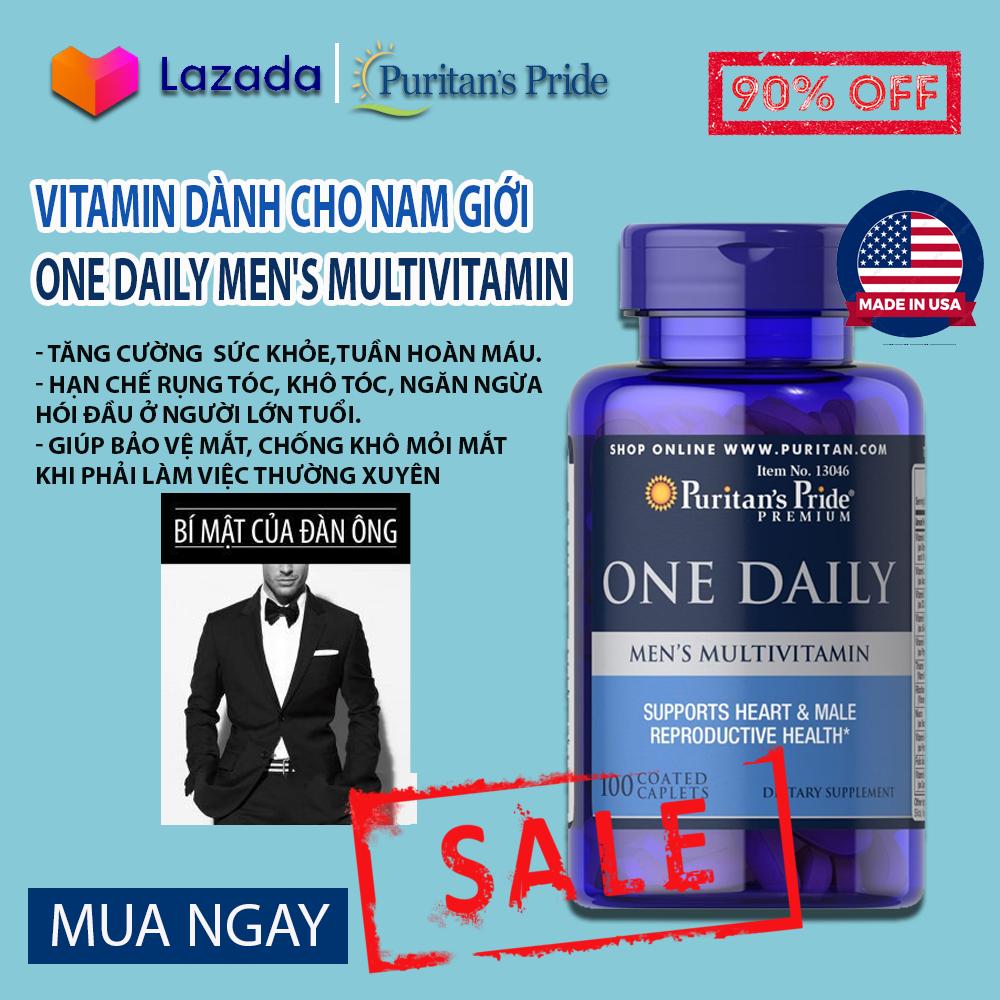 Vitamin tổng hợp cho nam giới, đàn ông ,tăng cường hệ miễn dịch, giảm nguy cơ lây nhiễm virus One daily men 100 viên của Puritan's Pride