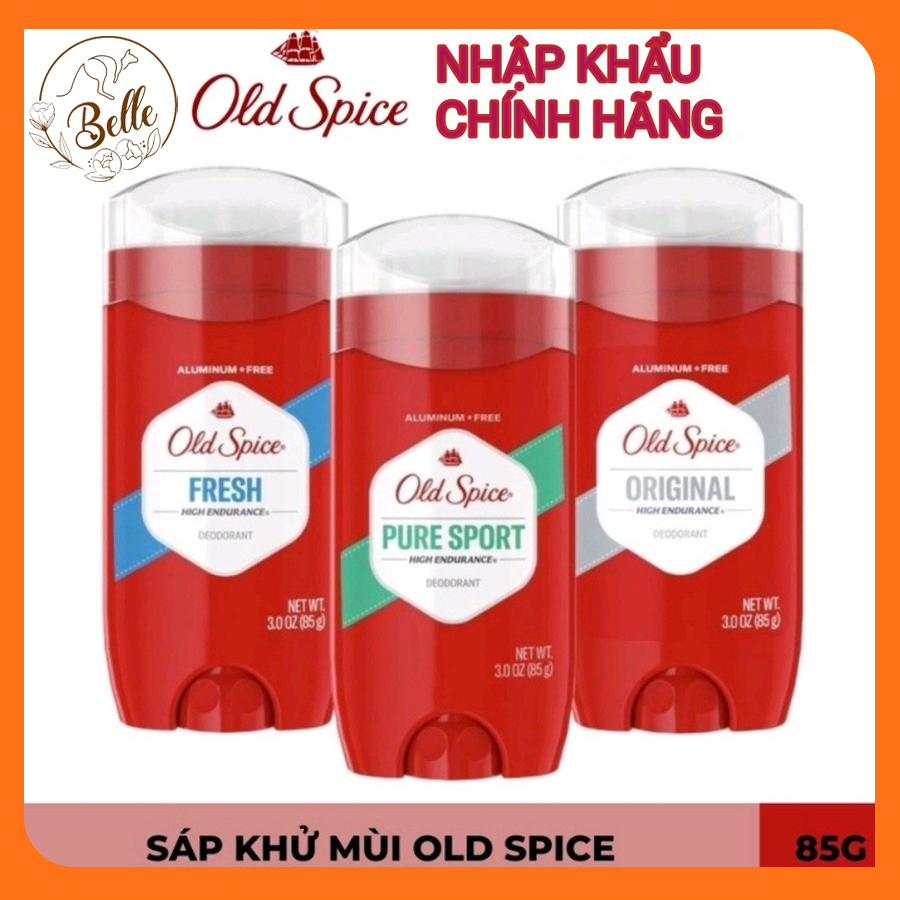 Sáp khử mùi nam Old Spice sáp cánh buồm Mỹ chính hãng chai tuýp 85g hương Fresh hương pure sport hương ogirinal 85g lăn nách khử mùi