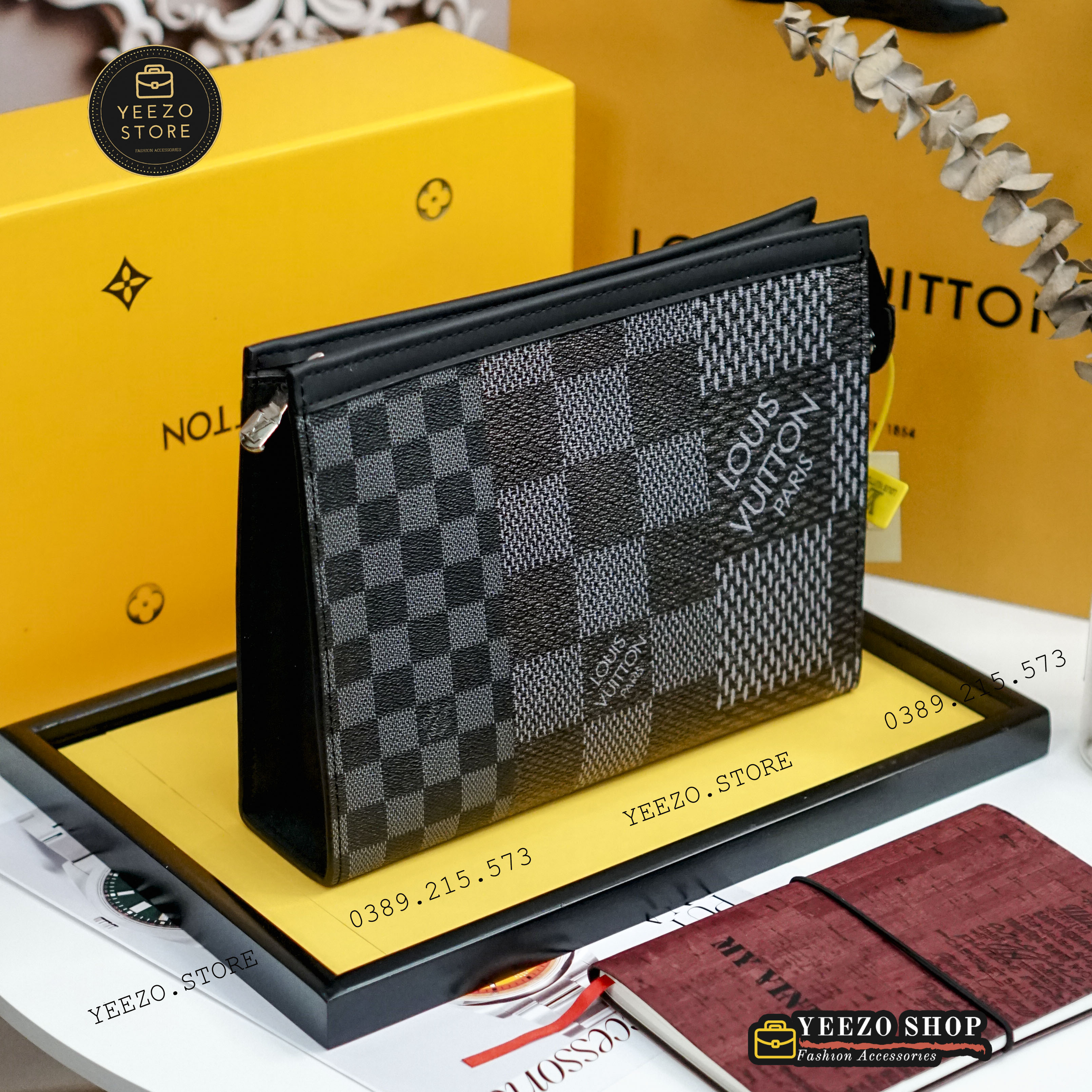Ví cầm tay cao cấp yeezo store - clutch cầm tay nam nữ sang trọng l333