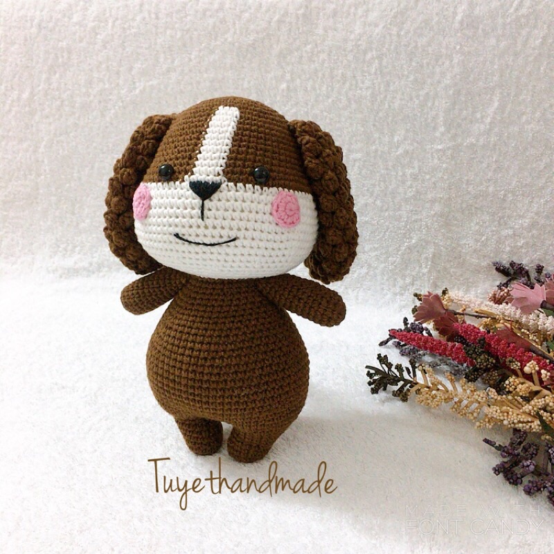 Thú nhồi bông bằng len. Chó móc len handmade