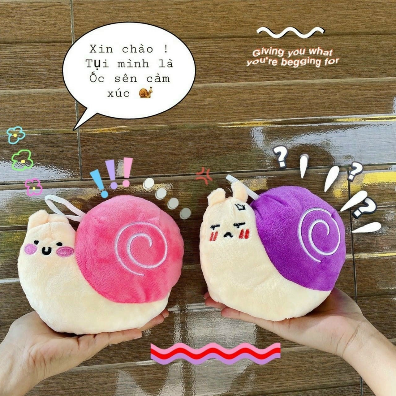 Thú bông ốc sên cảm xúc 2 mặt