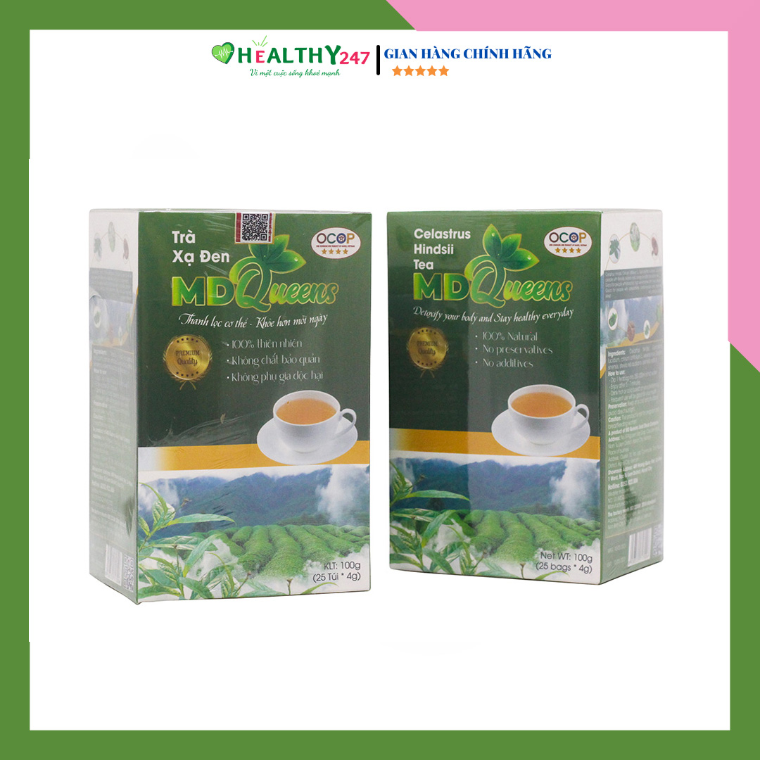 Trà Xạ Đen MD Queens thanh nhiệt giải độc thanh lọc cơ thể khỏe hơn mỗi ngày Hộp 25 túi Healthy 247