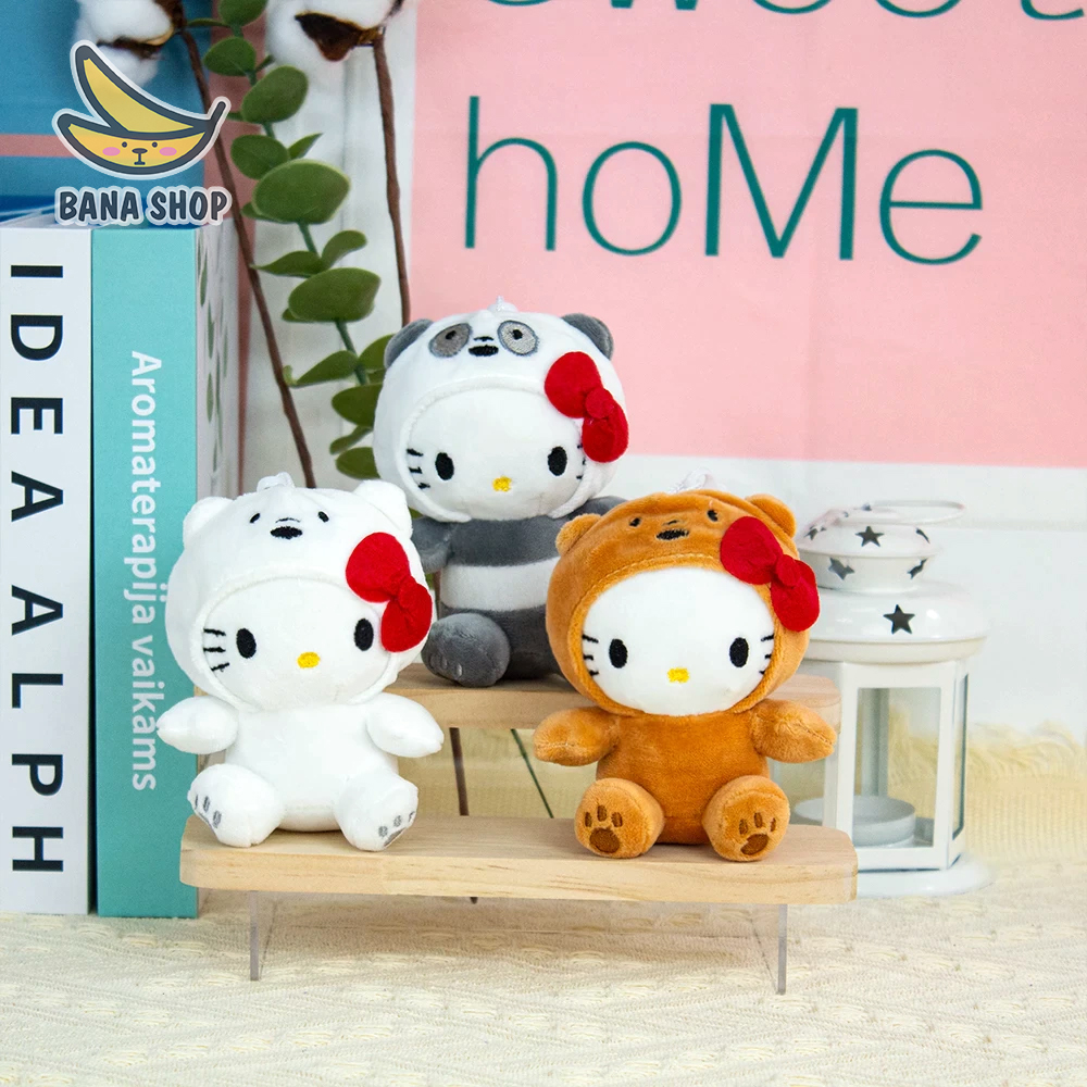 Móc chìa khoá thú bông anh em gấu Chúng tôi đơn giản là gấu cosplay mèo Hello Kitty cute