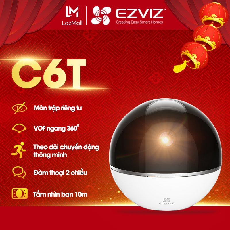Camera Ezviz C6T -1080p - APEC camera wifi xoay 4 chiều chế độ chống ngược sáng cảnh bảo chuyển động Hàng chính hãng Bảo hành 24 tháng