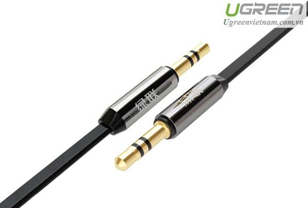 Cáp audio 3.5 to 2 đầu 6.5 dài 5m vàng ugreen 10619
