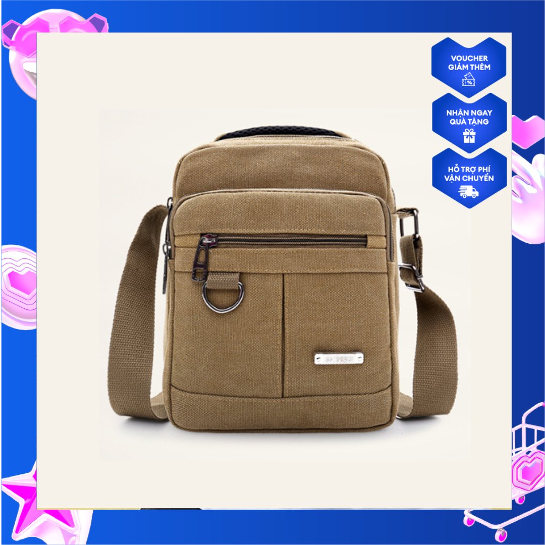 Túi Đeo Chéo Mini Bag Nam nữ Unisex đựng Ipad Mini Vải Canvas Nhập Khẩu