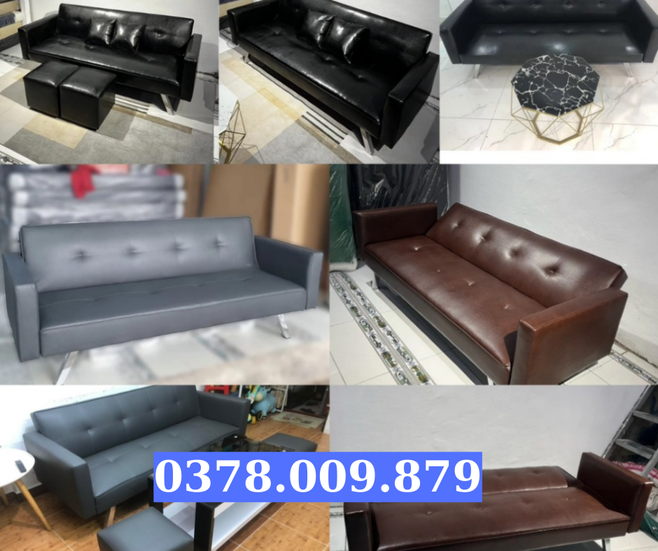 Ghế sofa bed da simili cao cấp - sofa giường thông minh gấp rộng 1m