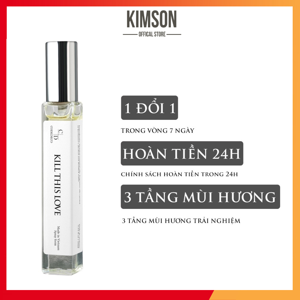 Tinh dầu nước hoa codedeco kill this love 10ml - hấp dẫn, thu hút, trưởng thành