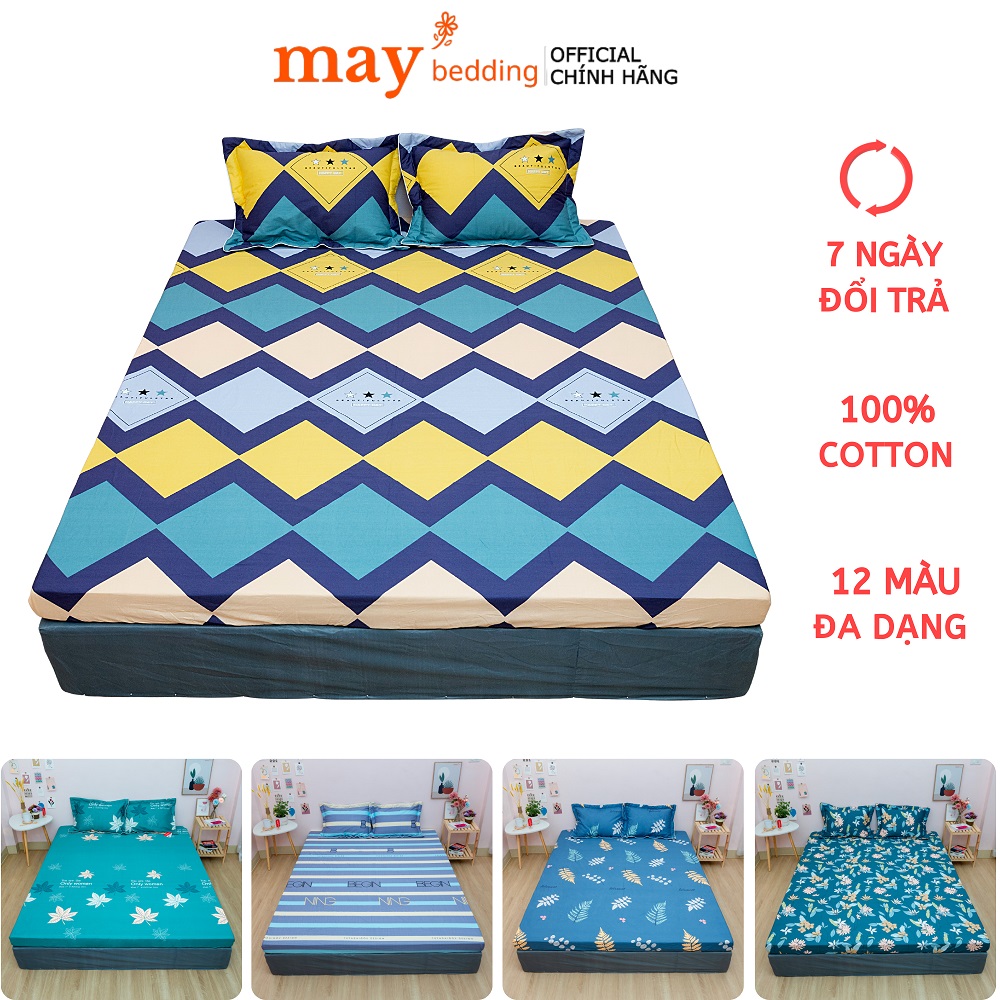 Ga giường bọc đệm cotton 100% Hàn Quốc nhiều kích thước 1m2x2m, 1m6x2m, 1m8x2m, 2m2x2m, drap giường bọc nệm dày dưới 15cm