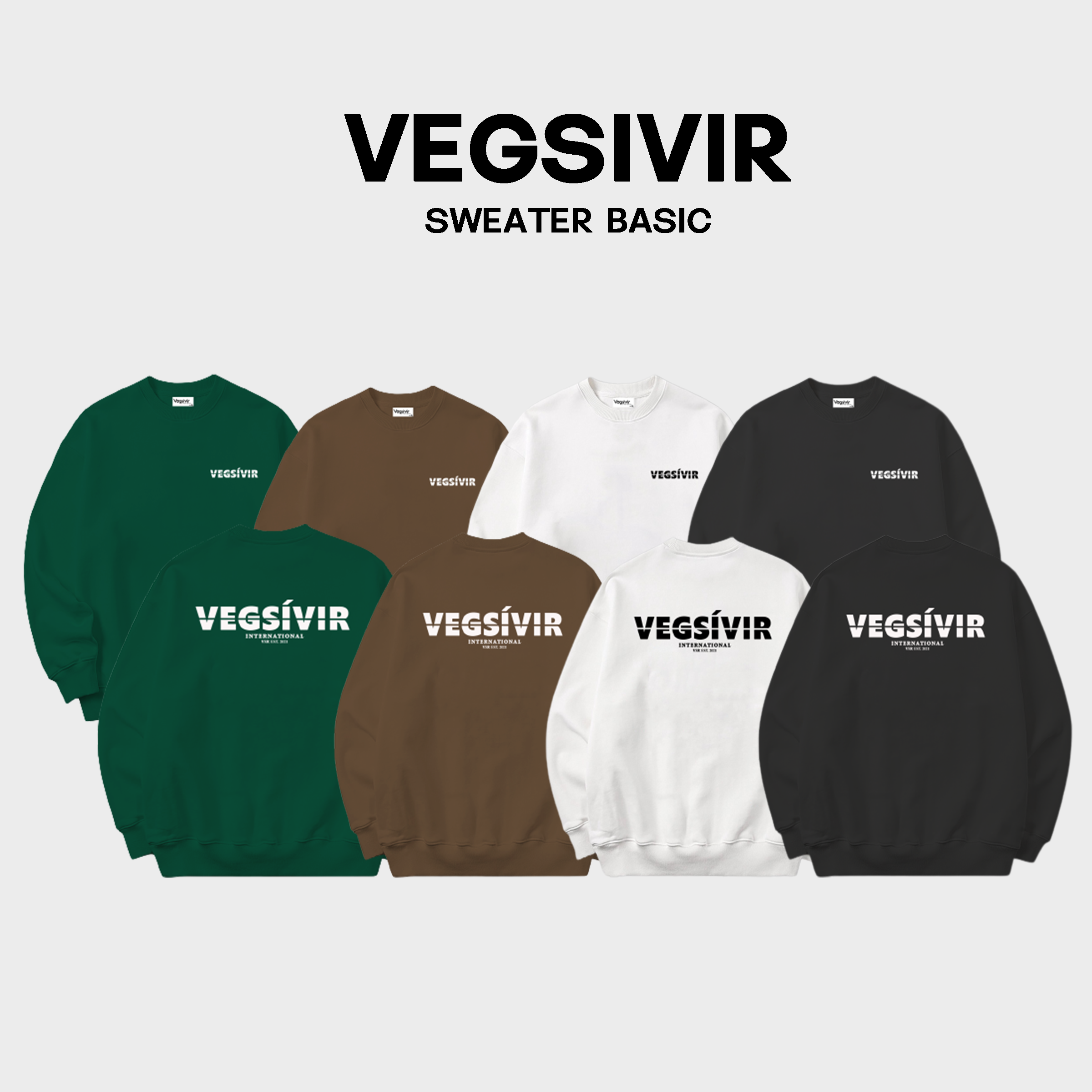 Áo sweater nỉ chân cua vegsivir - basic