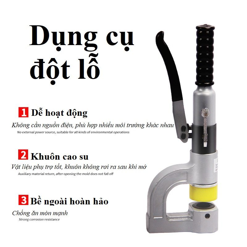 Máy đột lỗ tôn thủy lực cầm tay syd32 kèm 4 lưỡi 16+20+25+32