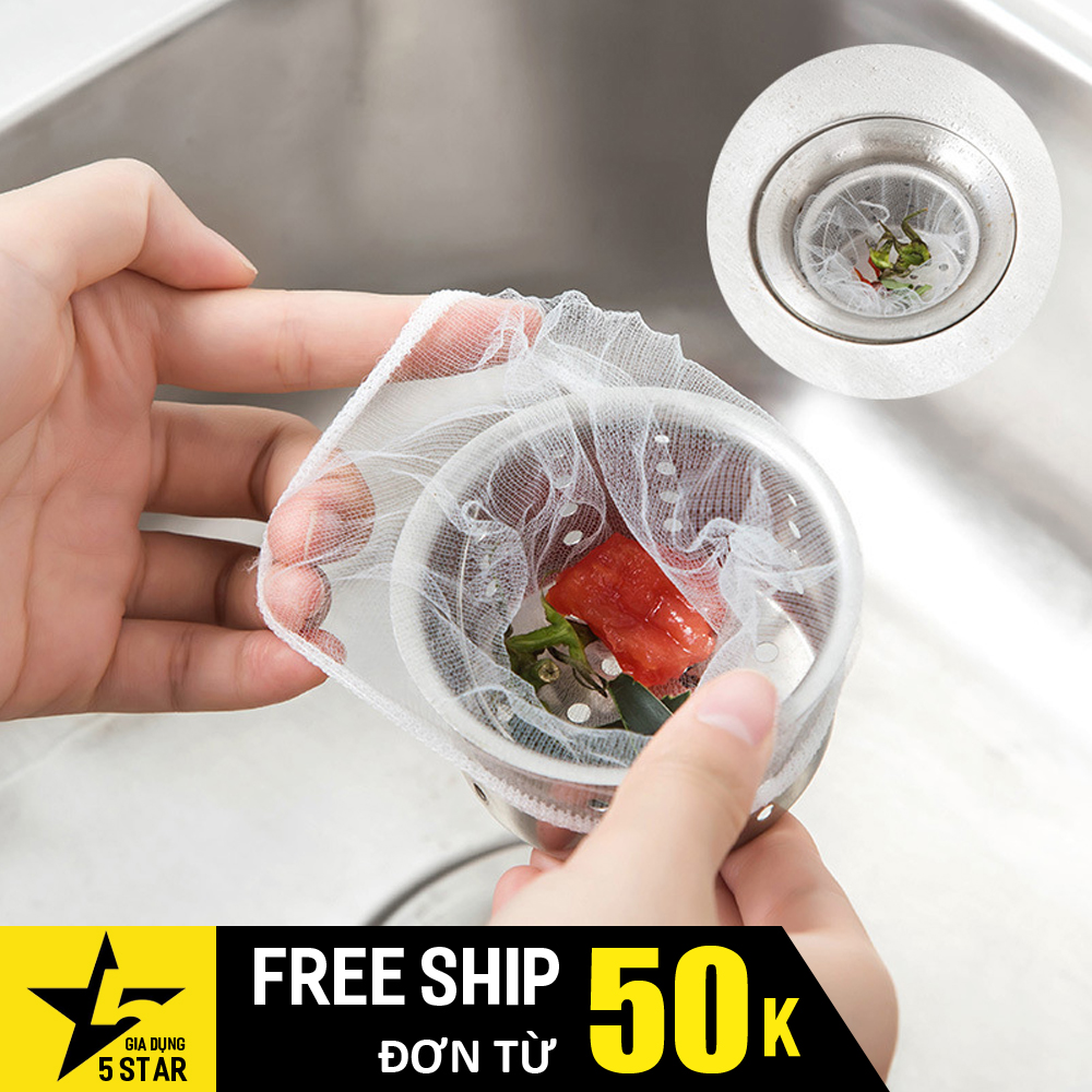 Bịch 30 túi lưới ngăn, lọc rác bồn rửa chén bát chống tắc nghẽn và giữ vệ sinh 5STAR