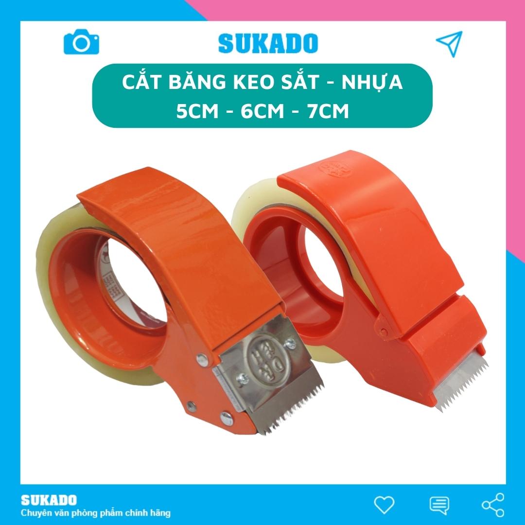 Cắt băng keo 5cm Dân Hoa sắt nhựa cầm tay. Dụng cụ cắt băng keo tiện dụng SUKADO