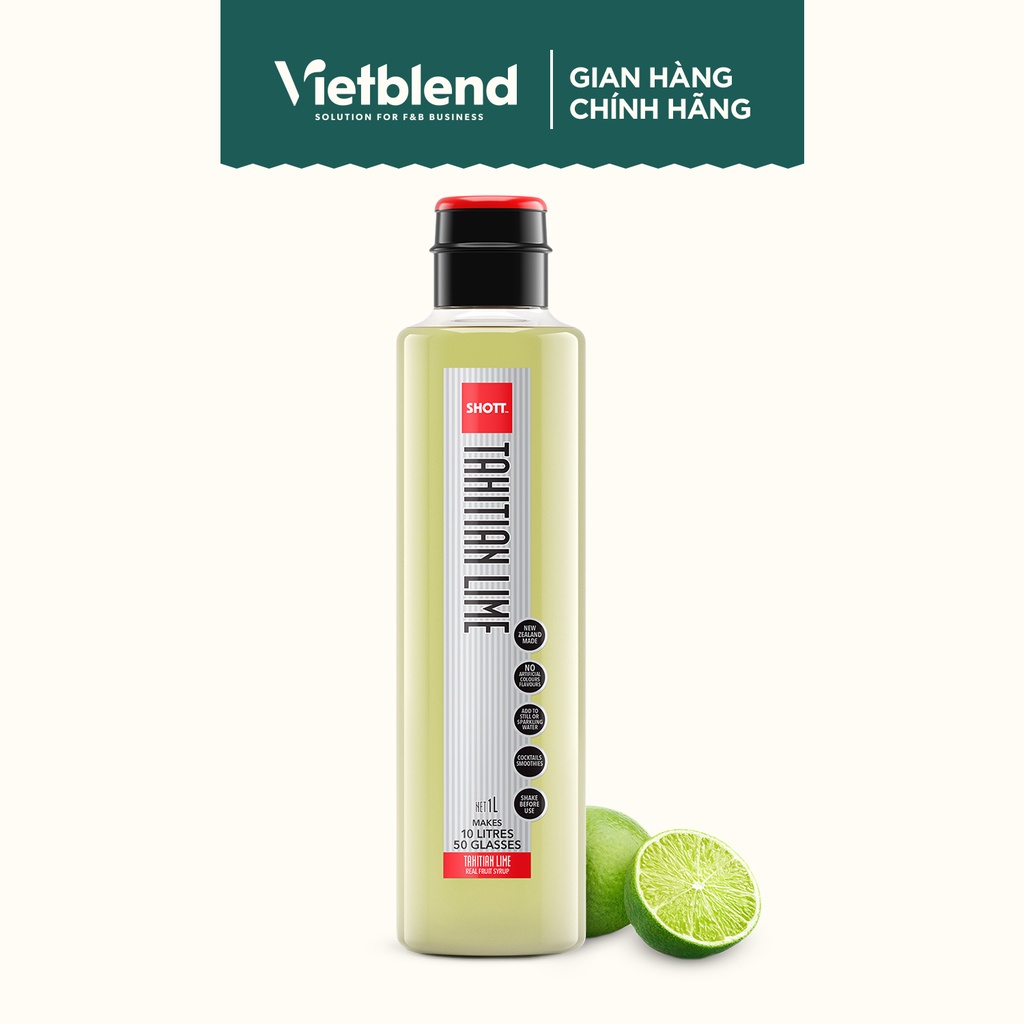 Syrup SHOTT vị Chanh Tahiti chai 1L