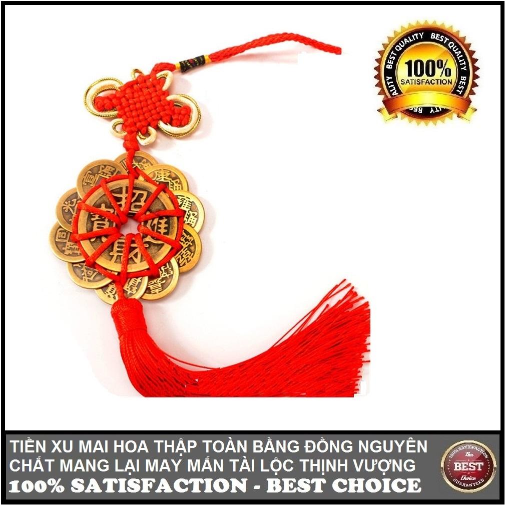 Tiền Xu cổ Mai Hoa 10 Cánh Rời - Mai Hoa Thập Toàn làm bằng đồng nguyên chất, xâu tiền phòng thủy mang lại may mắn tài lộc thịnh vượng