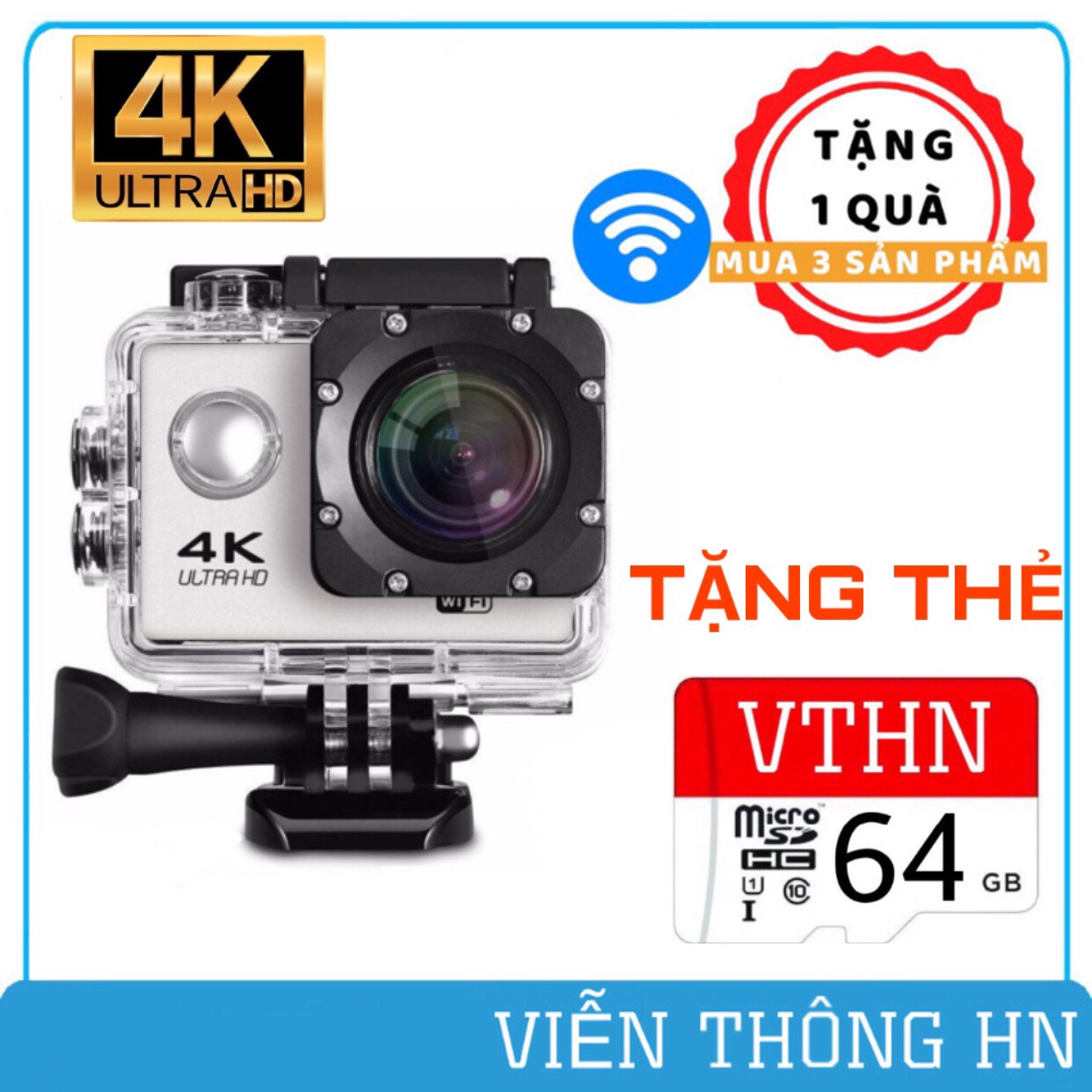 Camera hành trình xe máy  4K 16M SPORT Ultra HD DV kết nối wifi ( Goplus Cam) góc quay 170 độ - camera đi du lịch phượt chống nước chống rung...
