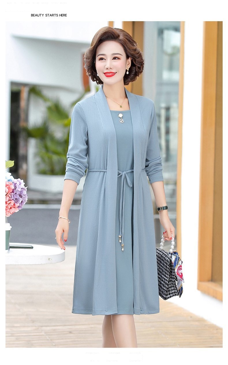 Đầm trung niên mùa thu cho mẹ Q02