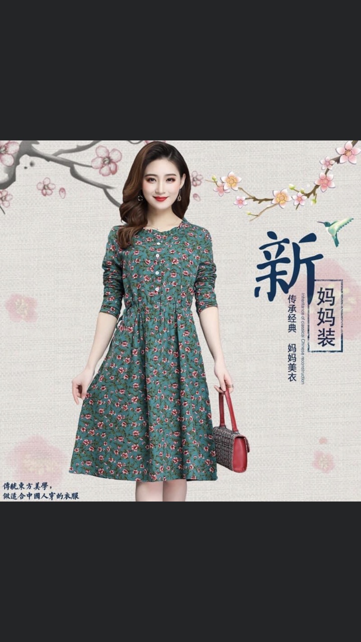 Váy nữ hoa nhí nhẹ nhàng thanh lịch đủ sz