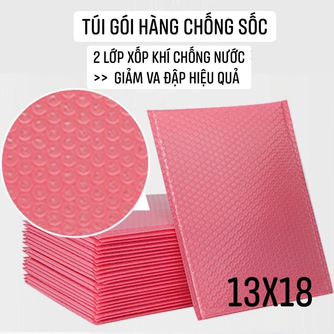 Combo 10 Túi bóng khí chống sốc Túi niêm phong gói hàng size 13x18cm Túi gói hàng Niêm Phong HN