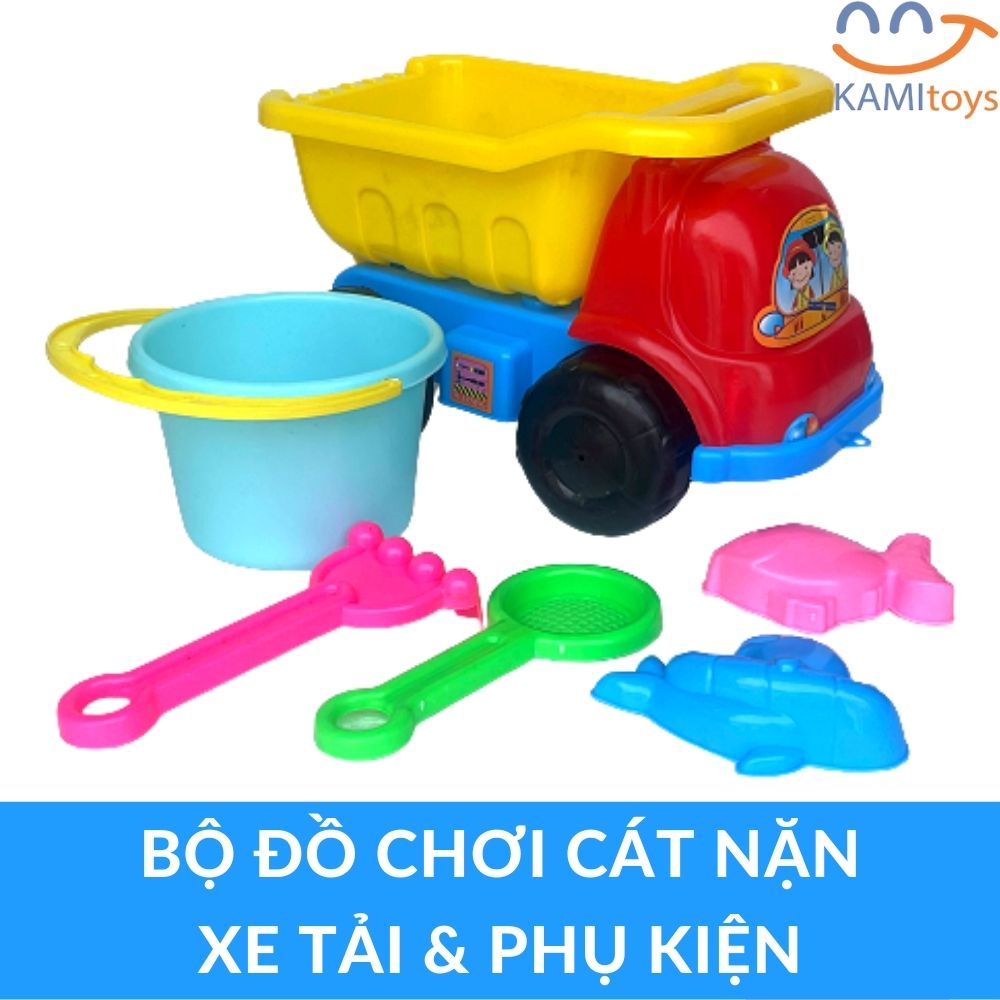 Đồ chơi Bộ Cát nặn động lực vi sinh hoặc Cát đi biển gồm: 0,5kg Cát + Xe tải + Đủ khuôn an toàn cho trẻ em MS 50109