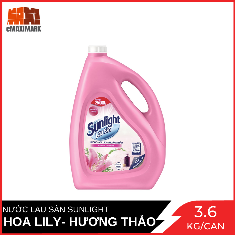 [HCM ship 2h] Nước lau sàn Sunlight Hương hoa Lily CAN 3.6 KG