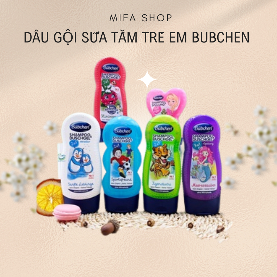 Sữa tắm và dầu gội Bubchen Đức cho bé trai bé gái từ 1 tuổi 230ml chính