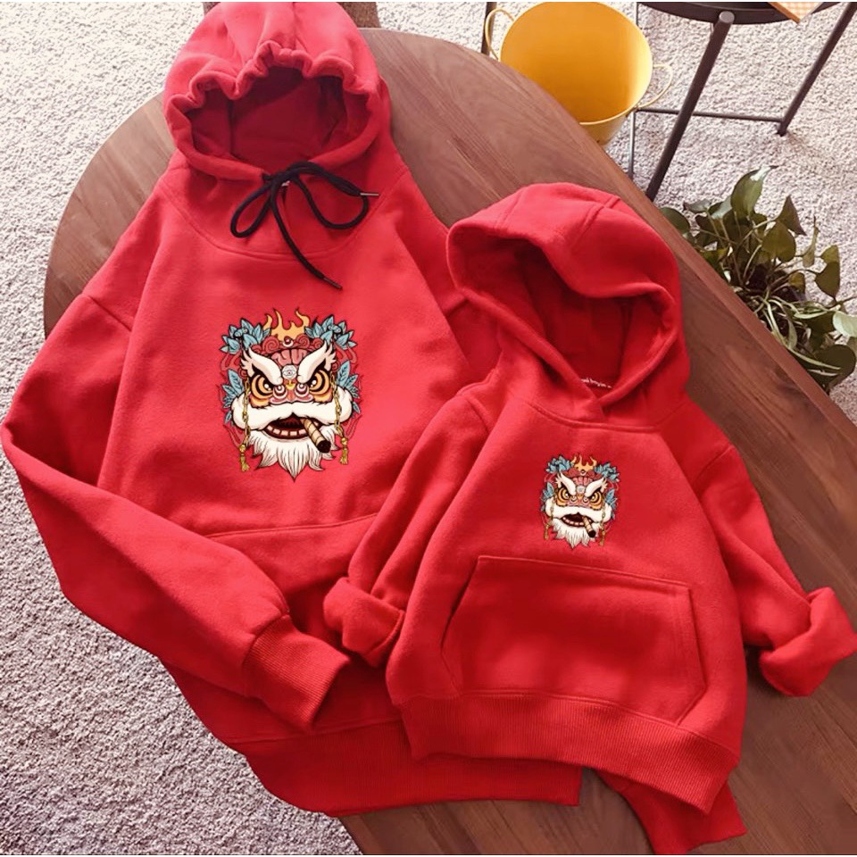 Áo hoodie CONXINH form rộng nỉ trẻ em hình in Con Lânthời trang thu đông cho trẻ em từ 4 đến 10 tuổi