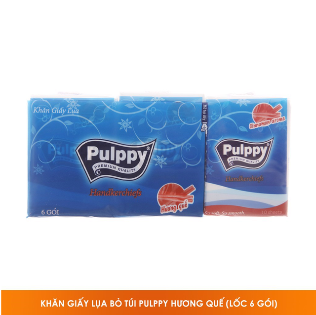 [HCM]Khăn giấy lụa Pulppy Hương Quế lốc 6 gói