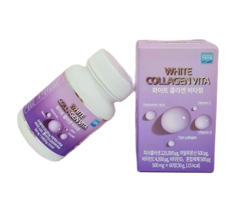 Hộp đựng 60 Viên Uống Collagen, Viên Uống Trắng Da White Collagen Vita Hàn Quốc
