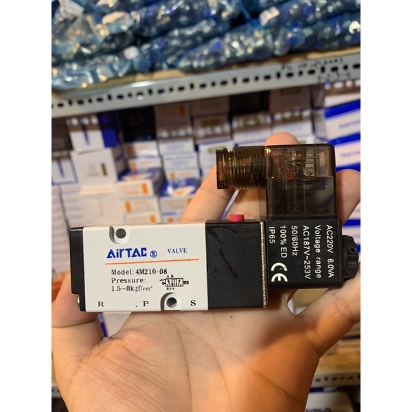 Van điện từ airtac 4v210-08, van khí nén, van chia khí 4v210-08 220vac 24vdc