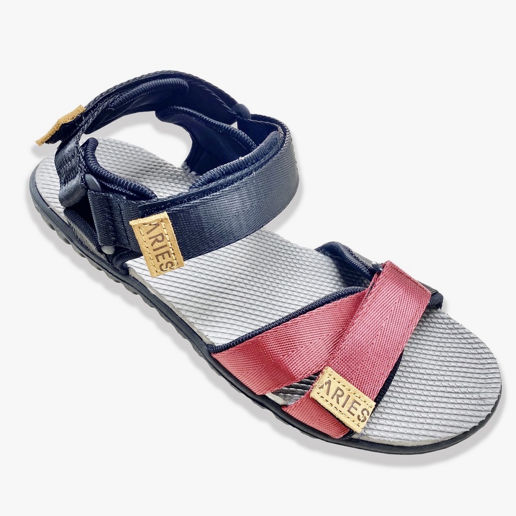 [HCM]Giày Sandal Nam ARICH BY ARIES Màu Đỏ Đen Thời Trang - Dép Sandal Nam Nữ Quai Hậu - AMSS01