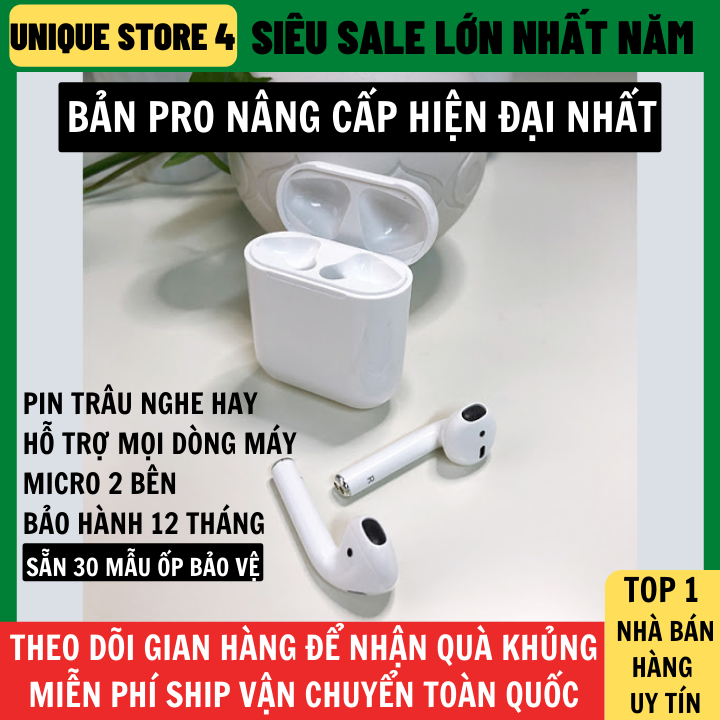Tai Nghe Bluetooth Pro12 Bản Cao Cấp Chip 5.0 Cửa Sổ Kết Nối, Âm Thanh Hay, Pin Trâu, Chống Ồn Hiệu Quả, Tai nghe bluetooth, tai nghe không dây, Tai nghe gaming, Tai nghe bluetooth không dây