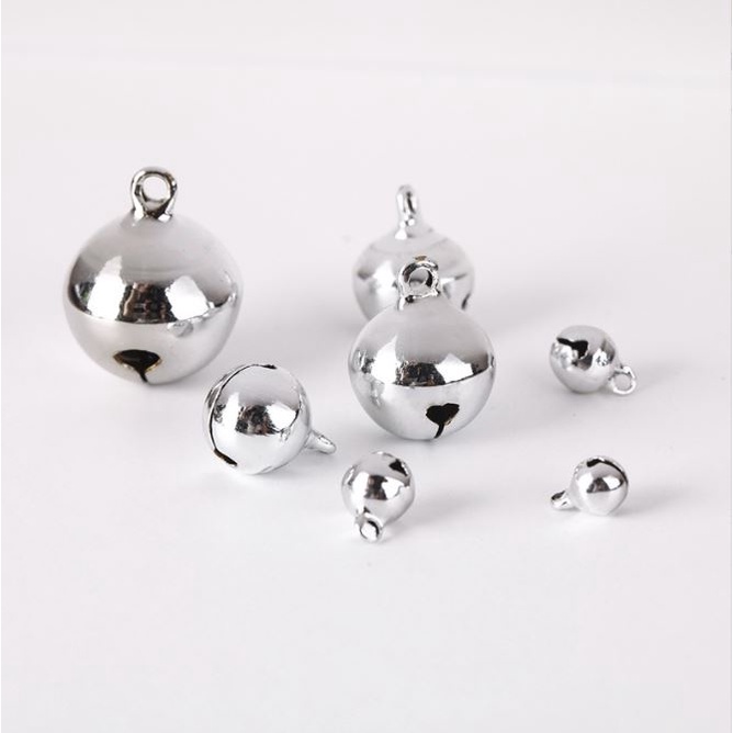 Set 10 quả chuông lục lạc màu vàng/ trắng bạc nguyên liệu làm đồ handmade DIY, phụ liệu may mặc size nhỏ