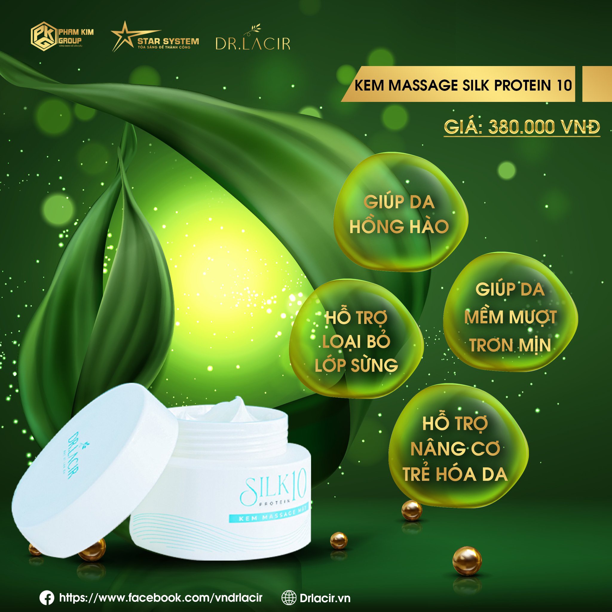 Kem Massage Mặt Silk Protein 10 Dr.lacir - Nâng cơ, trẻ hóa, thon gọn mặt, chống nhăn Không có đánh giá