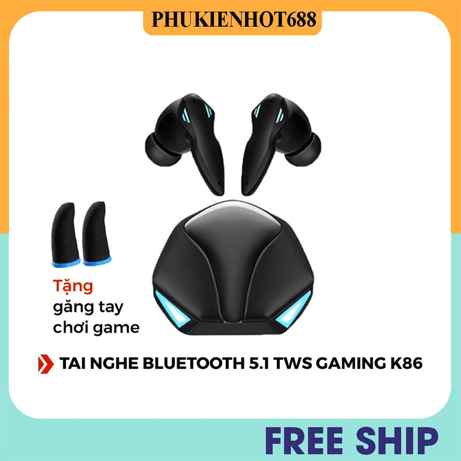 Tai nghe gaming k86 bluetooth không dây 5.1 tws gaming - tai nghe chơi game có mic - độ trễ thấp - pin trâu