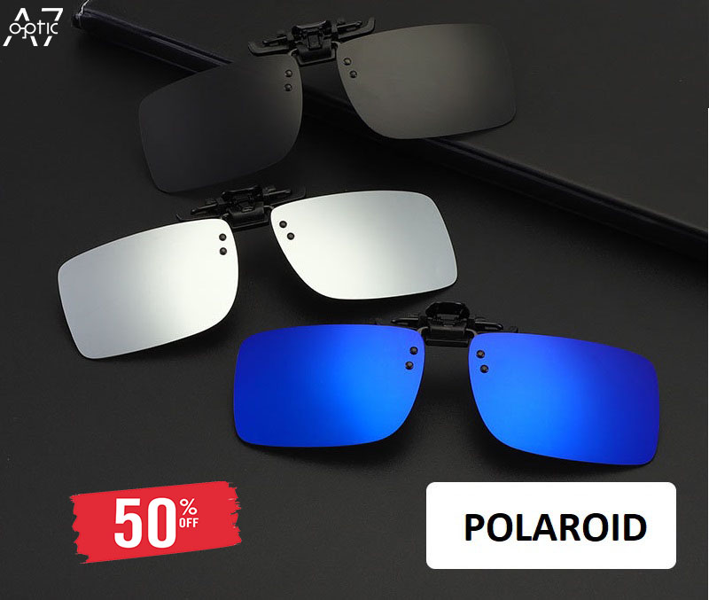 [SALE OFF 50%] Kính râm kẹp vuông có lật 2in1 polaroid phân cực chống chói lóa,chống tia UV 400-[Tặng kèm túi vải đựng kính chống bám nước-khăn lau]