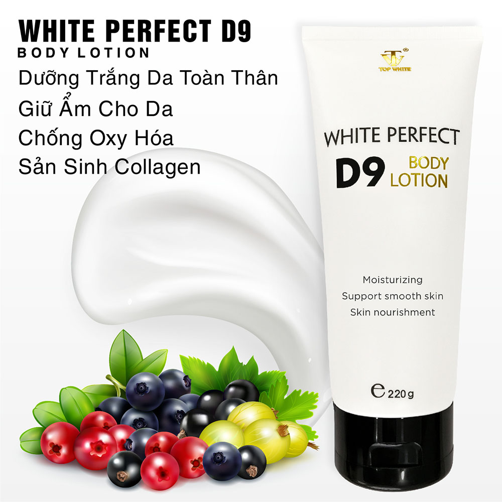 White perfect body d9 kem dưỡng trắng da toàn thân