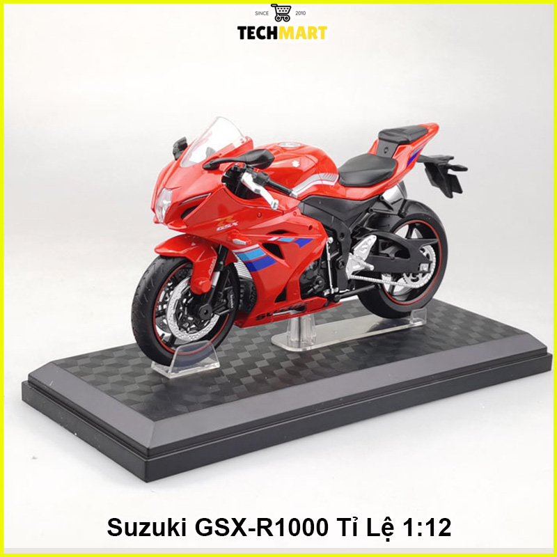 Xe mô hình trưng bày Moto Suzuki GSX-R1000 tỉ lệ 1:12 có đế trưng bày cực đẹp