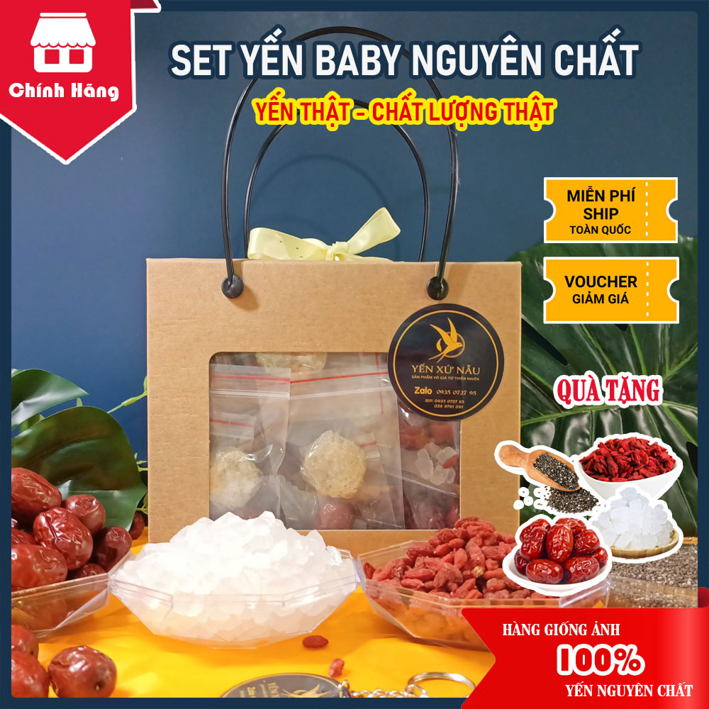 30 set yến viên baby nguyên chất + nguyên liệu chưng yến - yến xứ nẫu - yến bình định