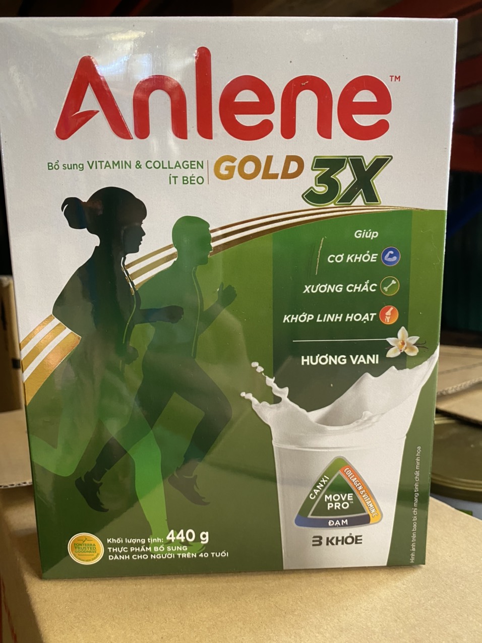 Sữa bột anlene 3x hộp 440g vani